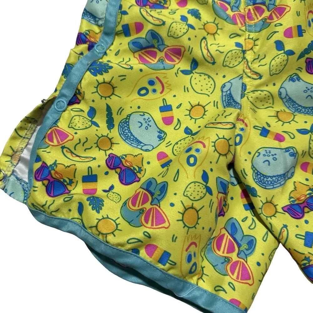 Disney Toy Story Forky Rex Boys' Yellow Swim Trunks size Small